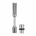 PHASE3 Mako stainless steel vaporizer wand with the separate steel bowl positioned beside it, fully visible on a white square background
