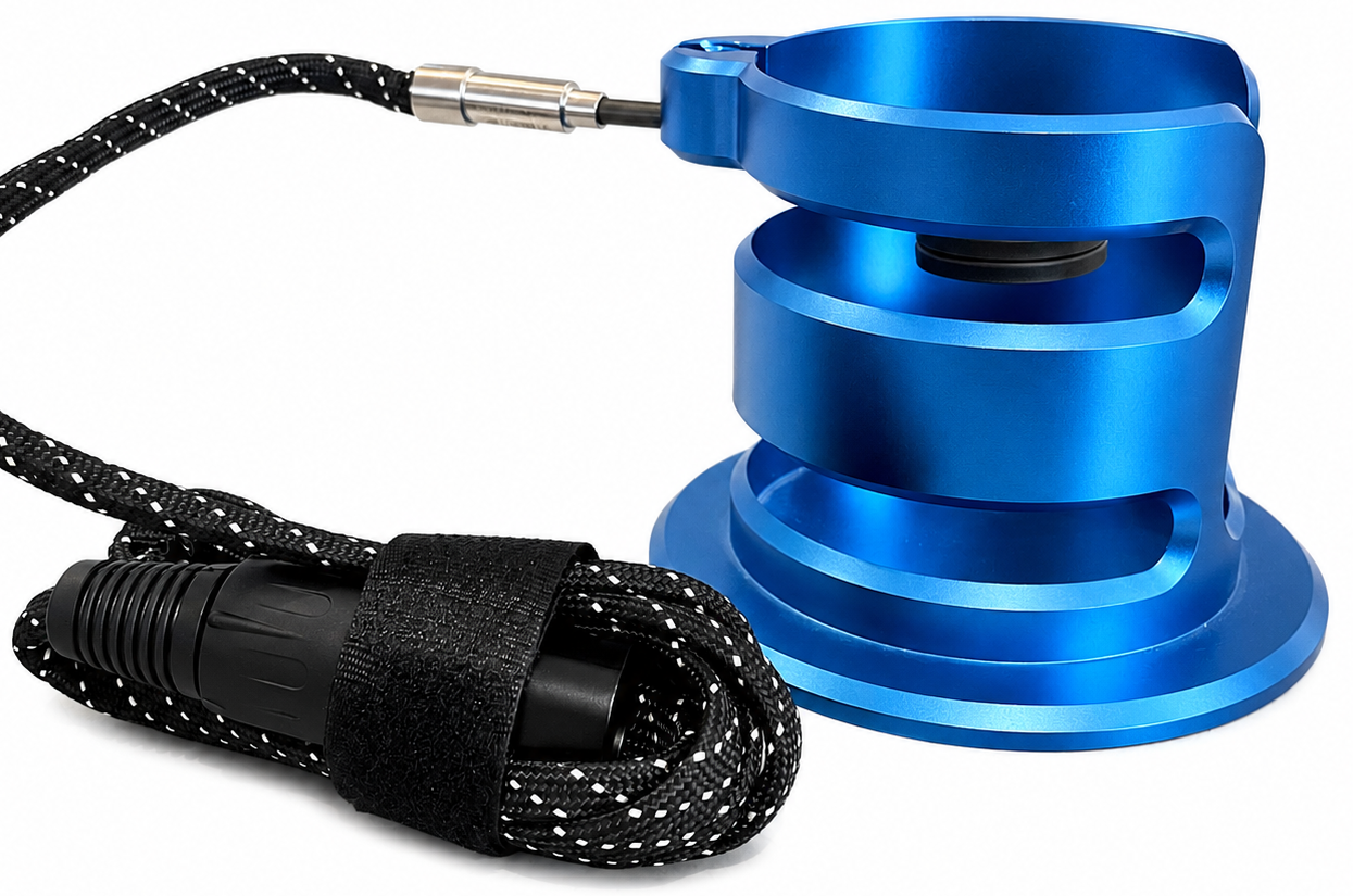 PHASE3 blue anodized aluminum wireless ball vape station 
